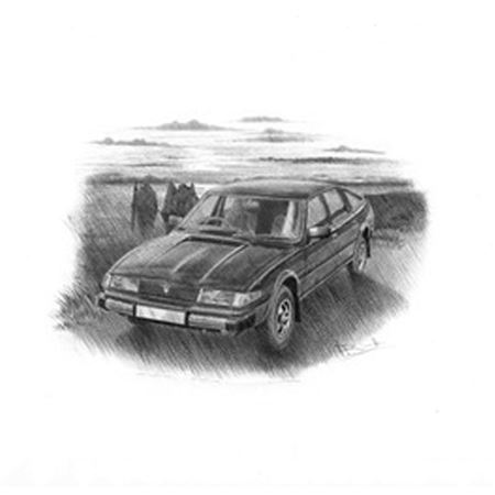 Rover SD1 Mk1 Personalised Portrait in Black & White - RO2004BW